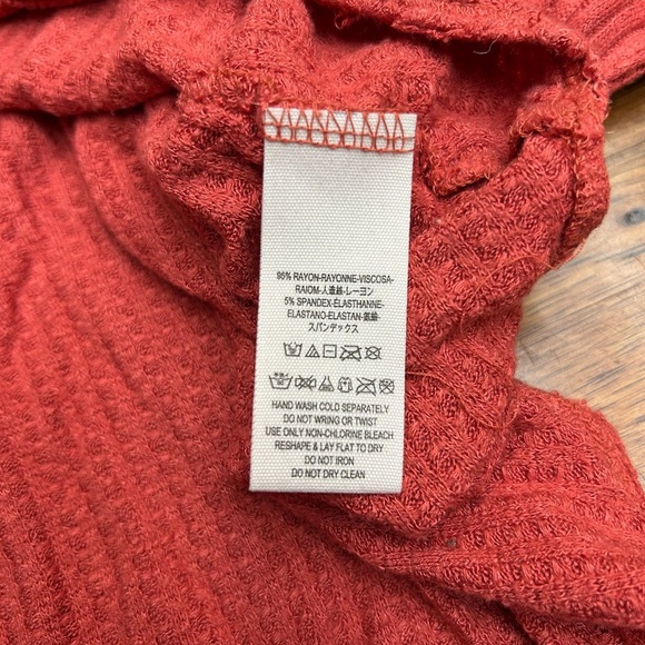 We the free waffleknit turtleneck sweatshirt - Picture 4 of 6